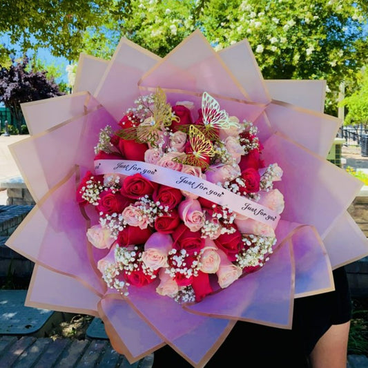 Multi-Color Rose Handtied Bouquet