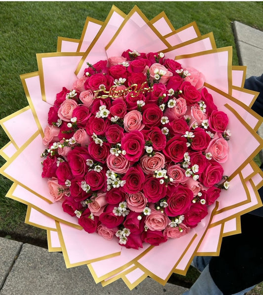 Romantic Rose Medley Handtied Bouquet