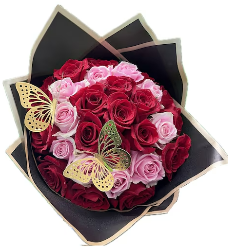 Romantic Rose Medley Handtied Bouquet